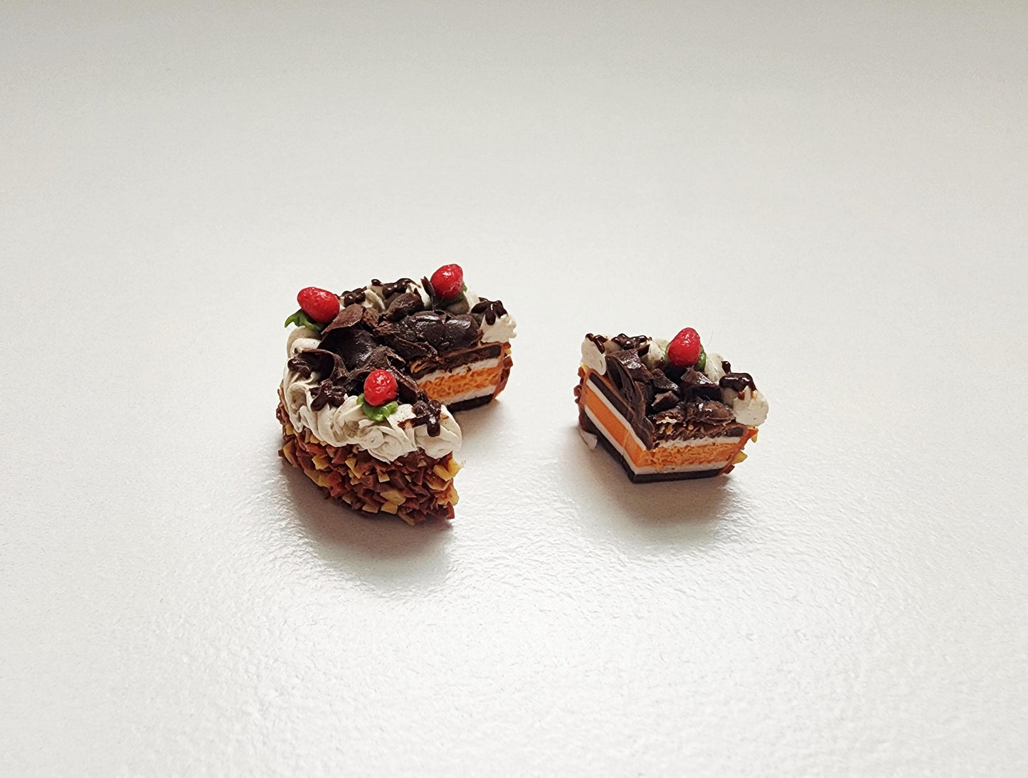 Miniature Dollhouse Strawberry Topped Chocolate Cake