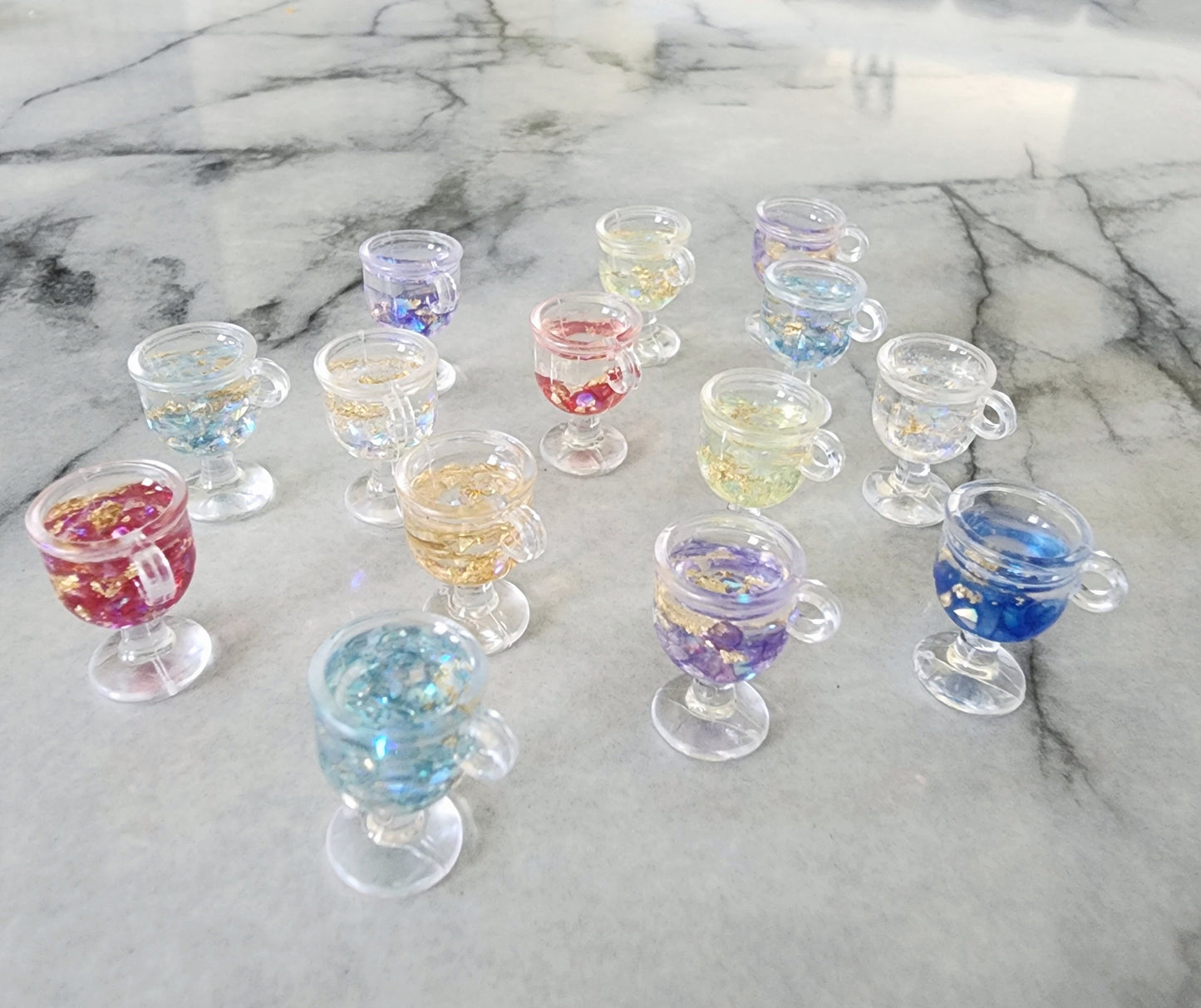 Miniature Wine Glasses Mixed Fruit Drinks