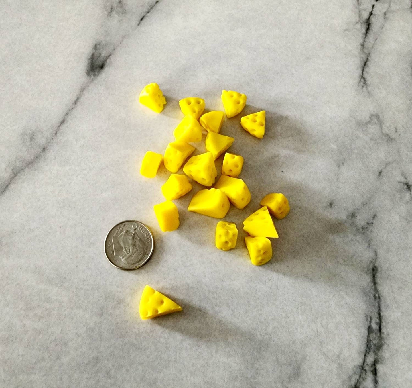 Miniature Dollhouse Food Yellow Cheese Slices 1:12 Scale 8pcs