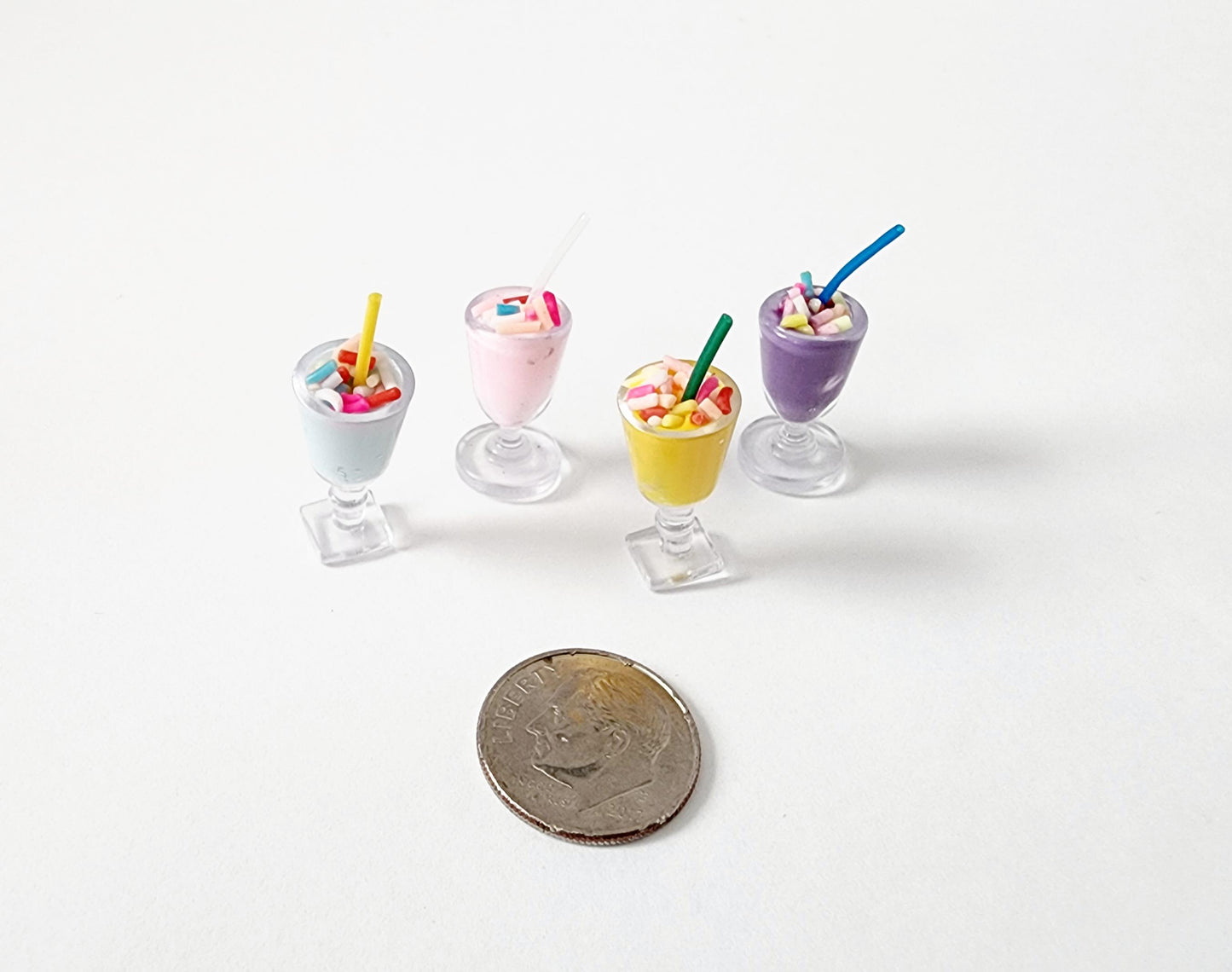 Miniature Dollhouse Milkshake Drinks with Sprinkles