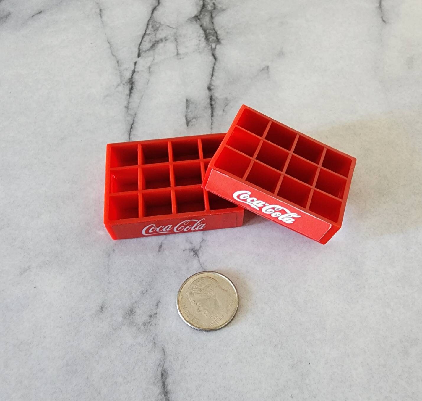 2 Dollhouse Miniature Soda Crates
