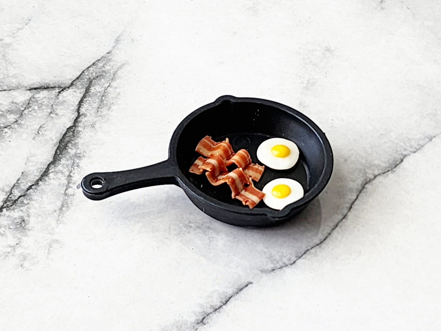 Miniature Dollhouse Food Skillet Frying Pan Breakfast