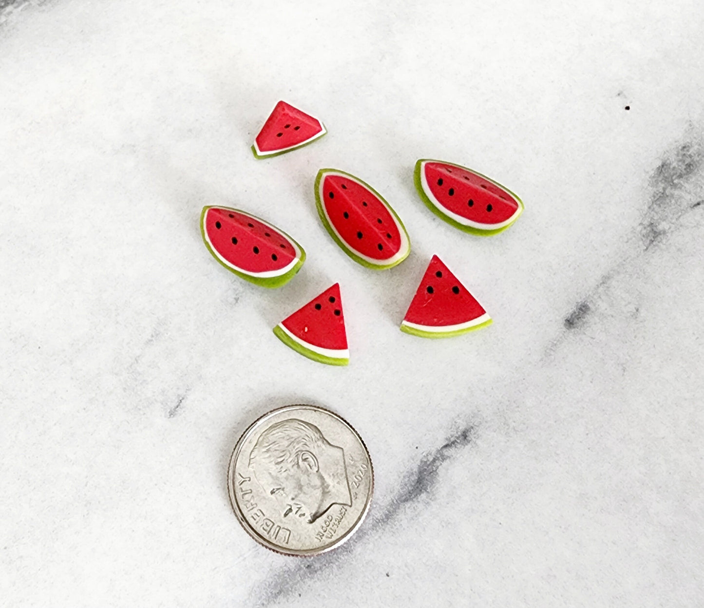 Miniature Dollhouse Watermelon Slices 6pcs