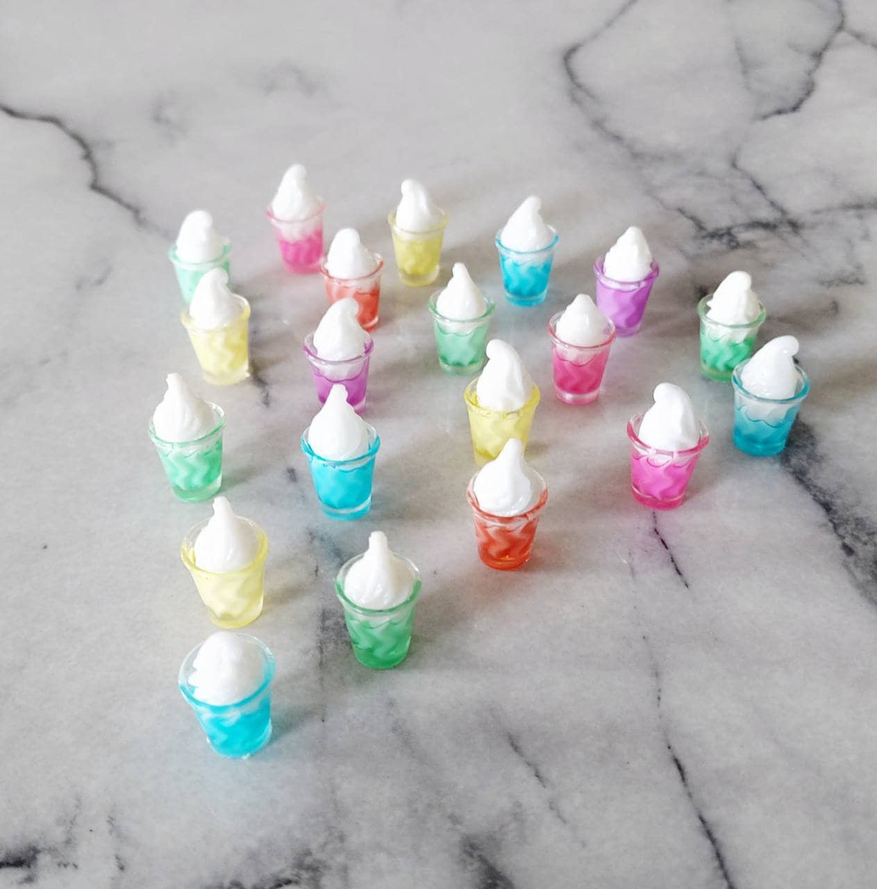 6pc Miniature Ice Cream Floats 1:12 scale