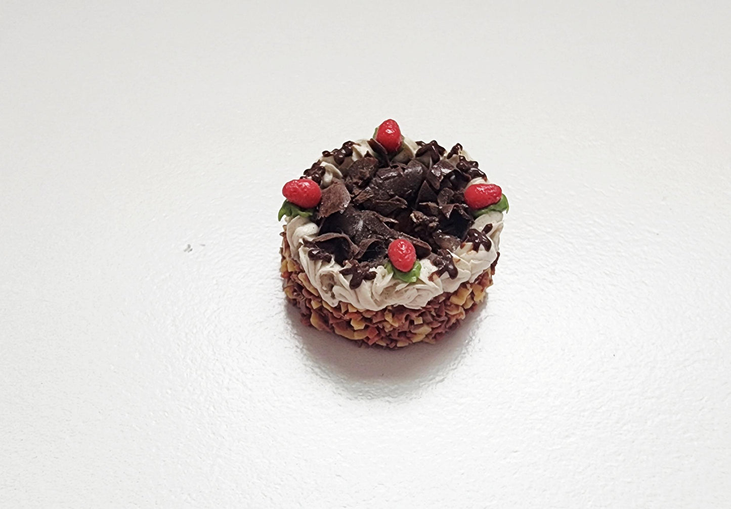 Miniature Dollhouse Strawberry Topped Chocolate Cake