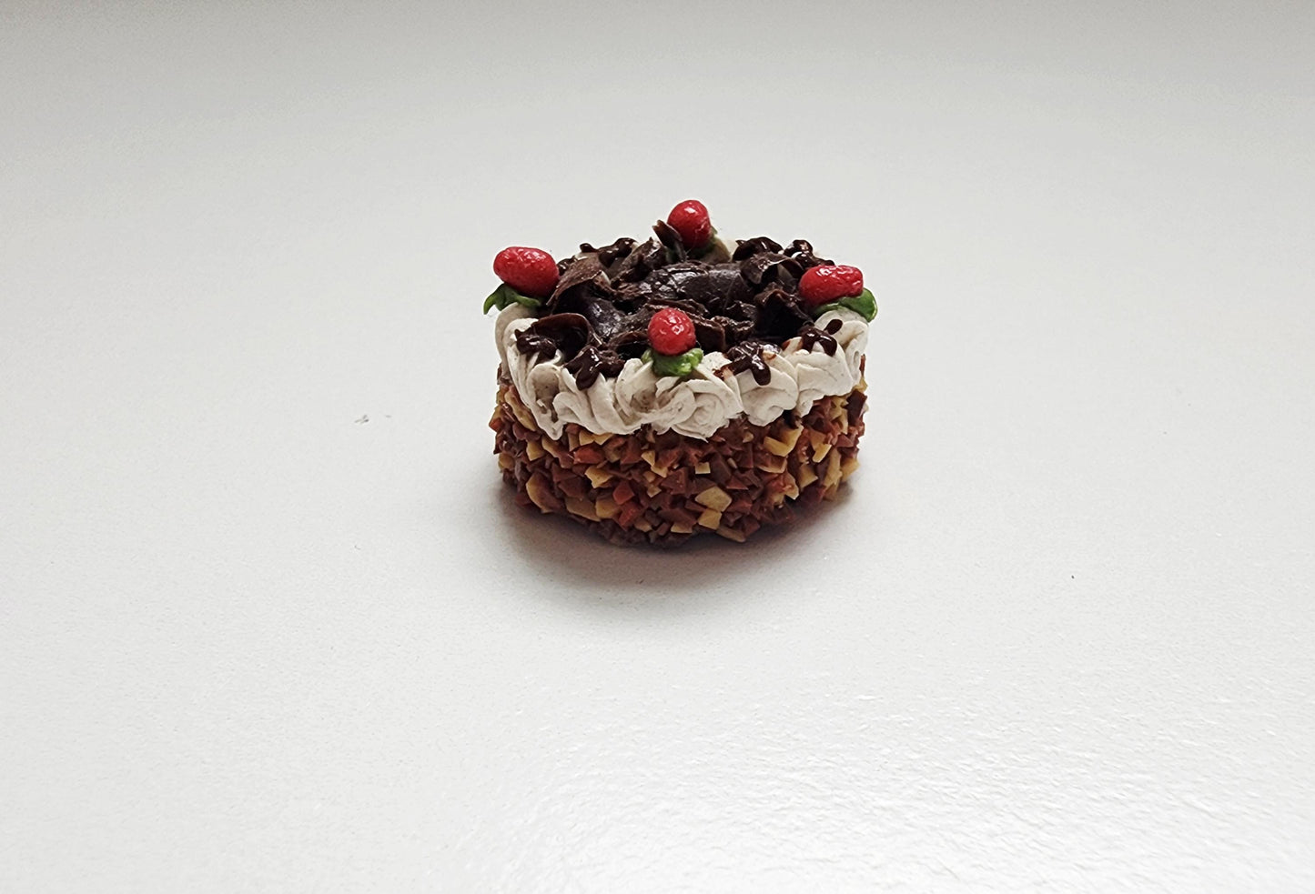 Miniature Dollhouse Strawberry Topped Chocolate Cake
