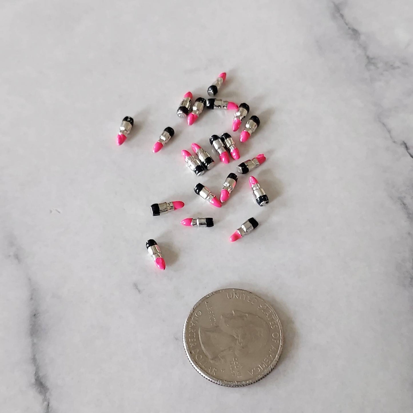 6pc Miniature Pink Lipstick Dollhouse Accessories