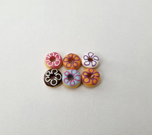 Dollhouse Miniature Doughnuts with Flower Design