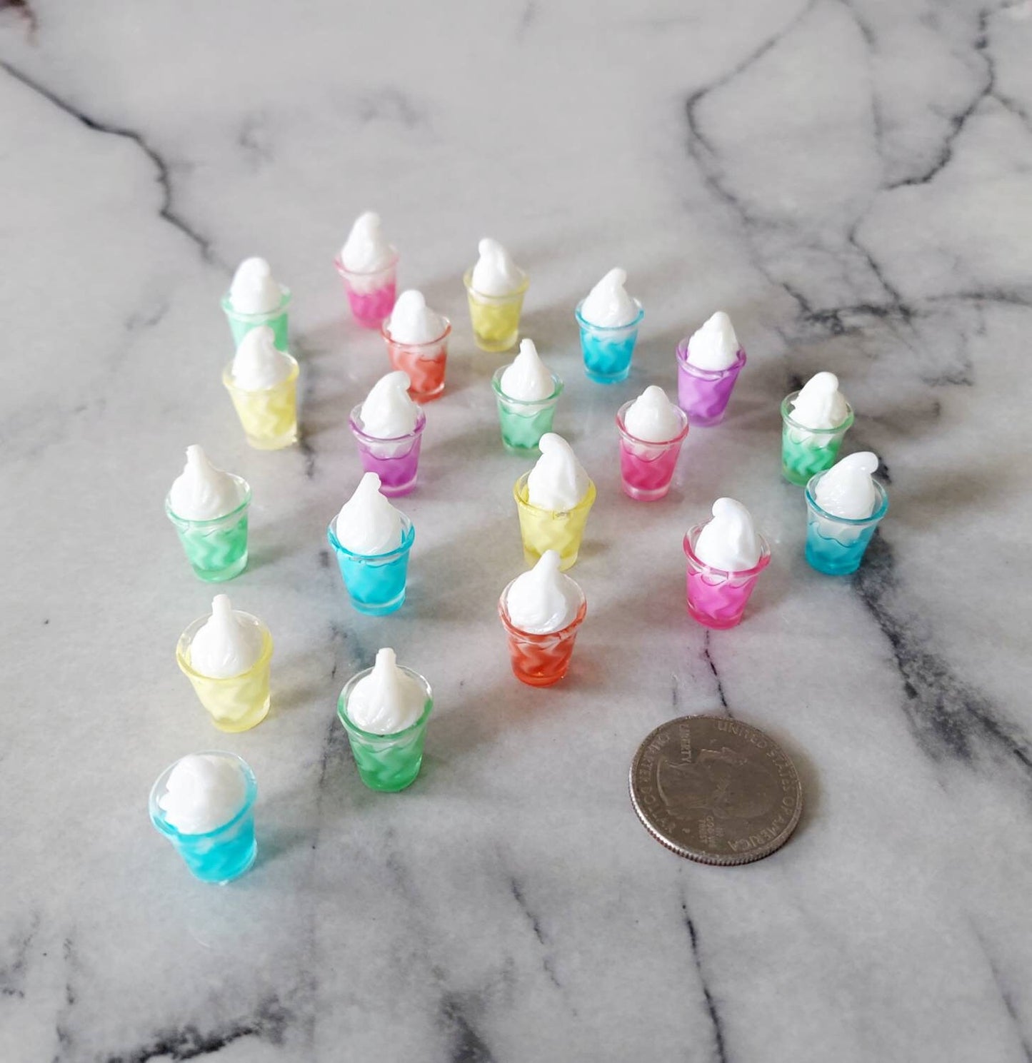 6pc Miniature Ice Cream Floats 1:12 scale