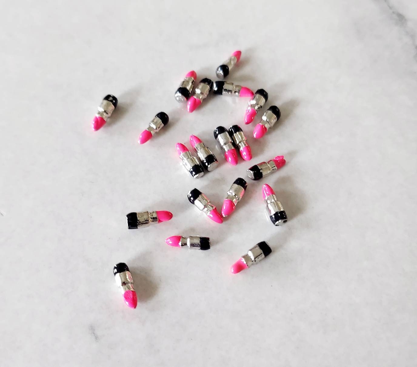 6pc Miniature Pink Lipstick Dollhouse Accessories