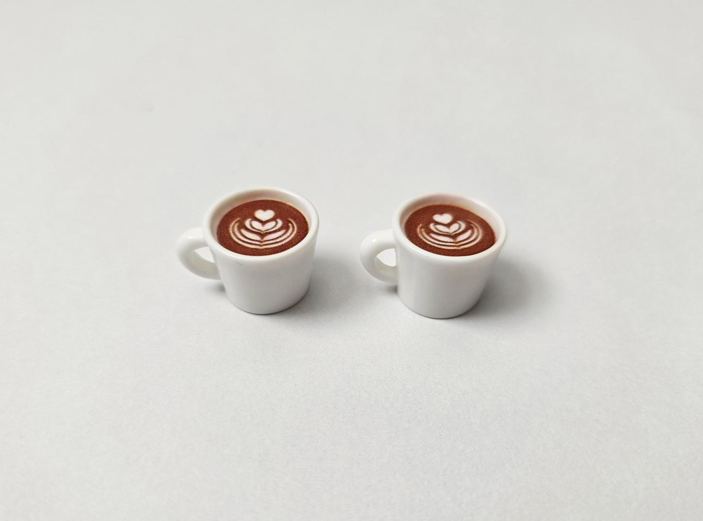 Miniature Dollhouse Heart Design Cream Coffee Set