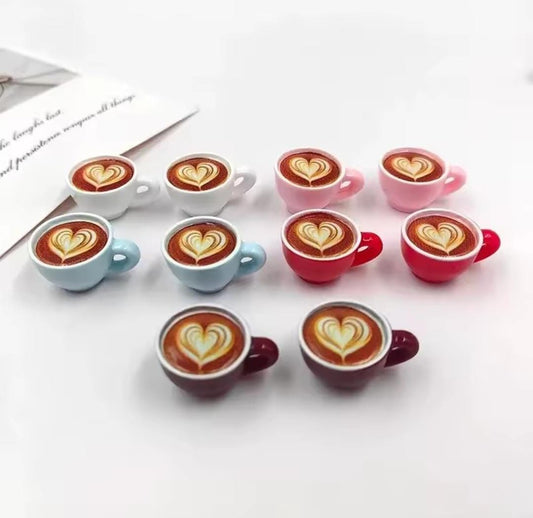 Miniature Dollhouse 2pc Coffee Cup Set 1:6 Scale - 7 Colors Available