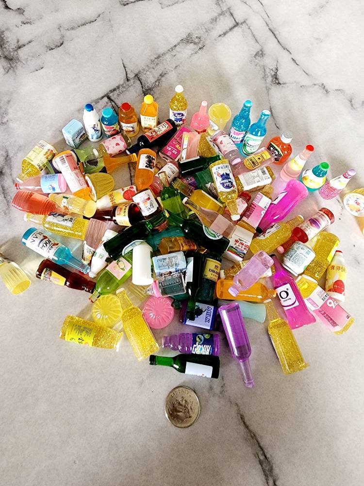 20pcs Miniature Dollhouse Drinks Jello Snacks Food and Accessories