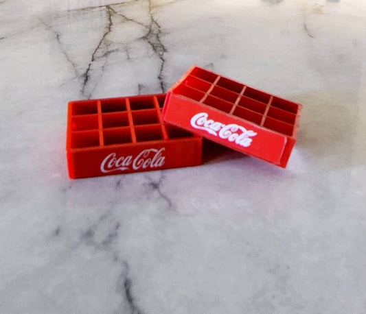 2 Dollhouse Miniature Soda Crates